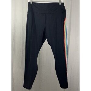 Spiritual Gangster Logo Rainbow Core Leggings Black Women’s Size XL